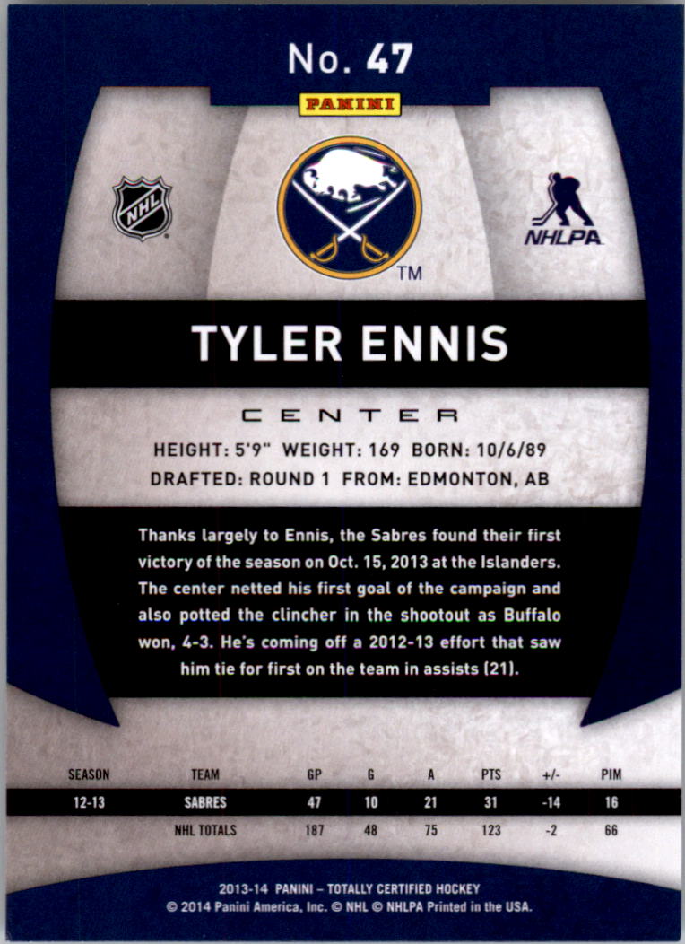 2013-14 Totally Certified #47 Tyler Ennis back image