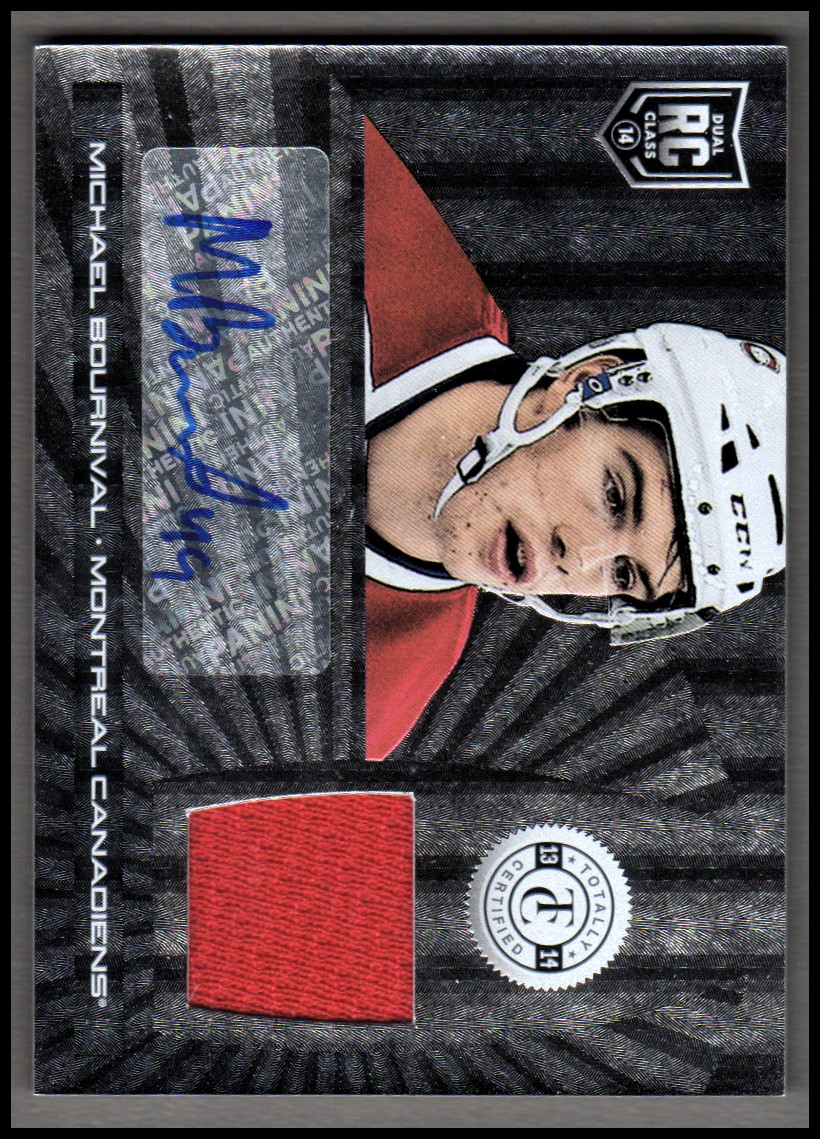 2013-14 Totally Certified Rookie Autograph Jerseys #249 Michael Bournival/250