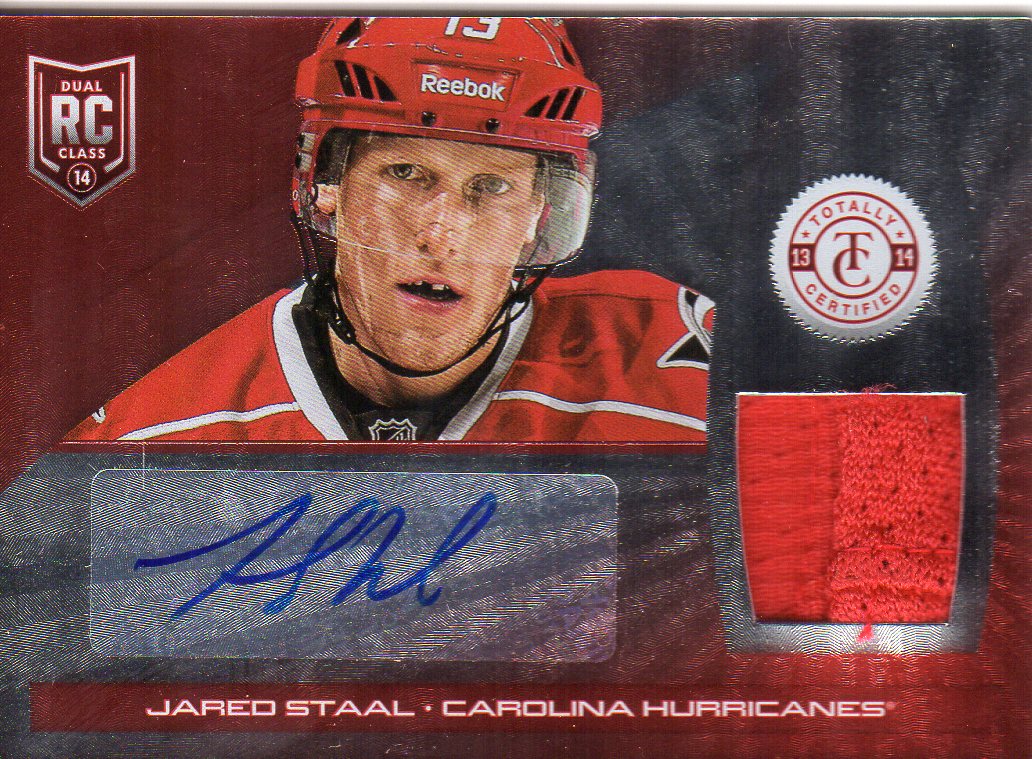 2013-14 Totally Certified Rookie Autograph Jerseys Platinum Red #167 Jared Staal
