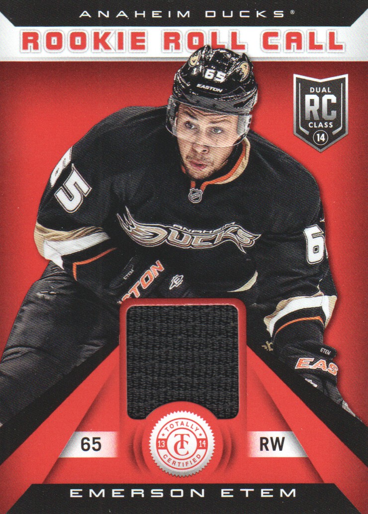 2013-14 Totally Certified Rookie Roll Call Jerseys Red #RREE Emerson Etem