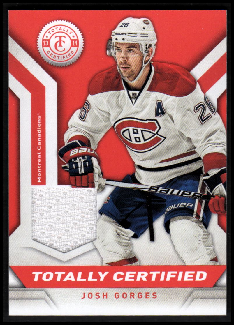 2013-14 Totally Certified Jerseys Red #TCJG Josh Gorges