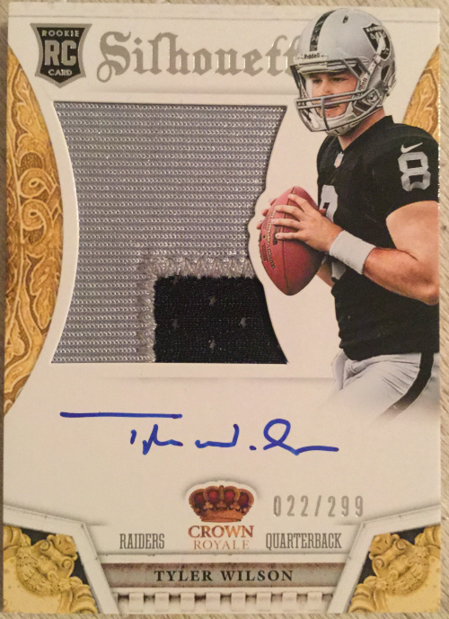 2013 Crown Royale #238 Tyler Wilson JSY AU RC - NM-MT