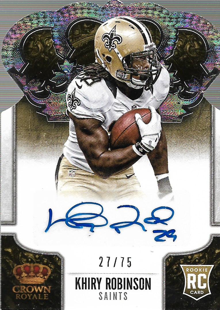 2013 Crown Royale Rookie Signatures #159 Khiry Robinson/75