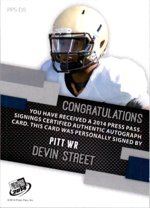 2014 Press Pass Autographs Bronze #DS Devin Street/76* back image