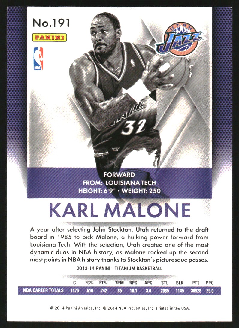 2013-14 Panini Titanium Retail #191 Karl Malone
