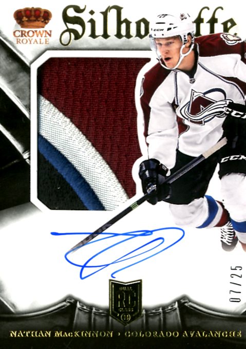 2013-14 Crown Royale Rookie Silhouette Patch Autographs #181 Nathan MacKinnon