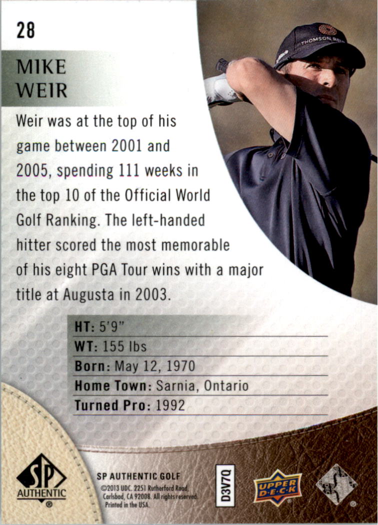 2014 SP Authentic Golf Card Pick - Picture 53 of 149