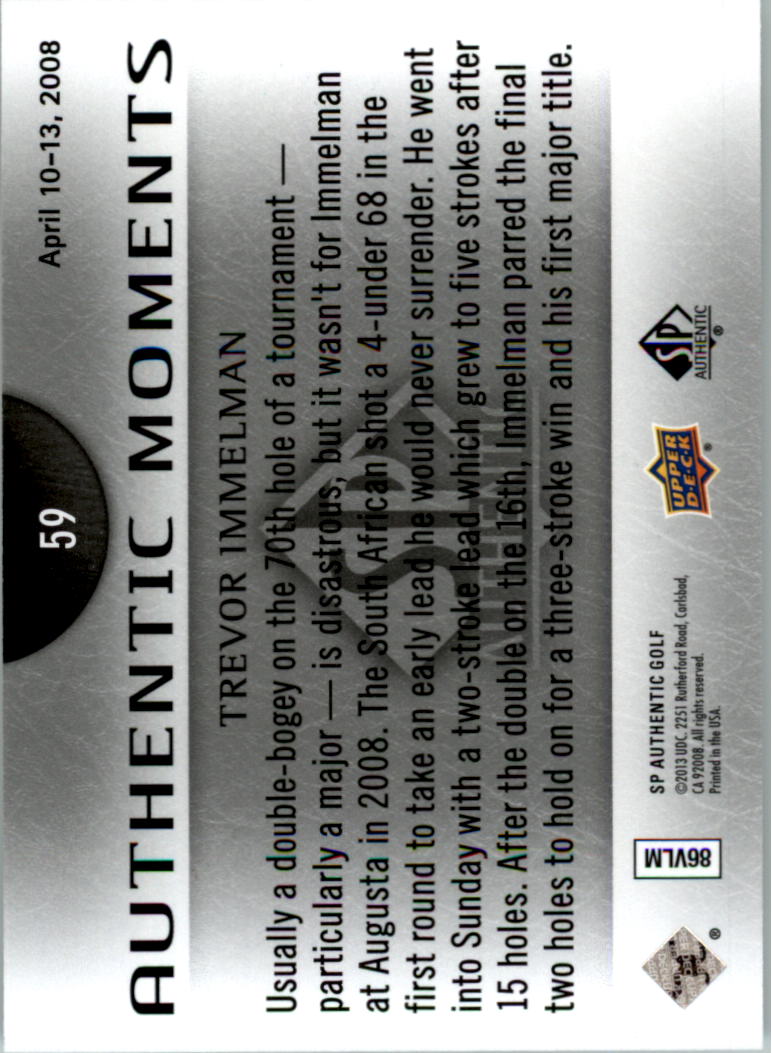 2014 SP Authentic Golf Card Pick - Picture 109 of 149