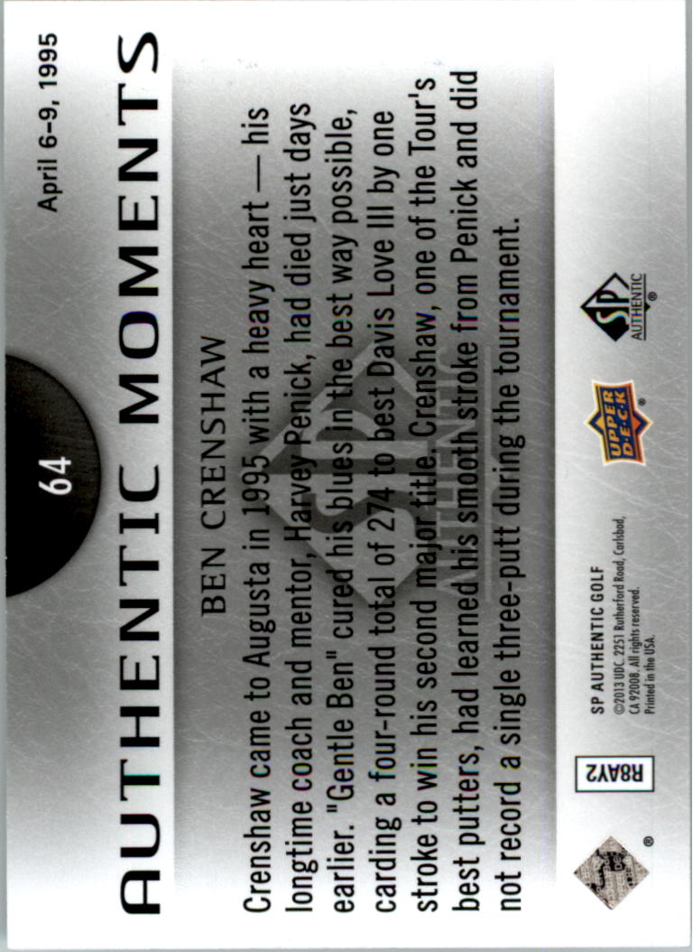 2014 SP Authentic Golf Card Pick - Picture 119 of 149