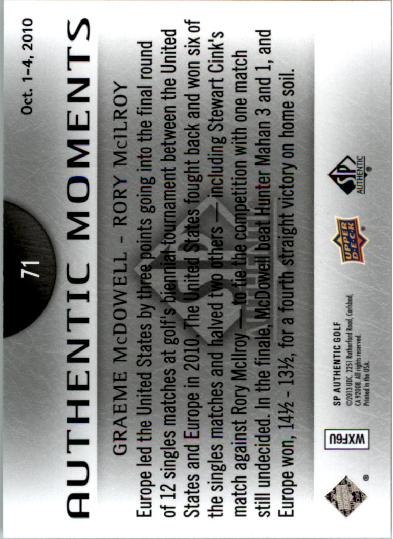 2014 SP Authentic Golf Card Pick - Picture 131 of 149