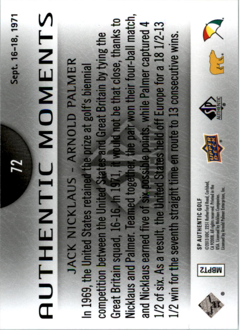 2014 SP Authentic Golf Card Pick - Picture 133 of 149