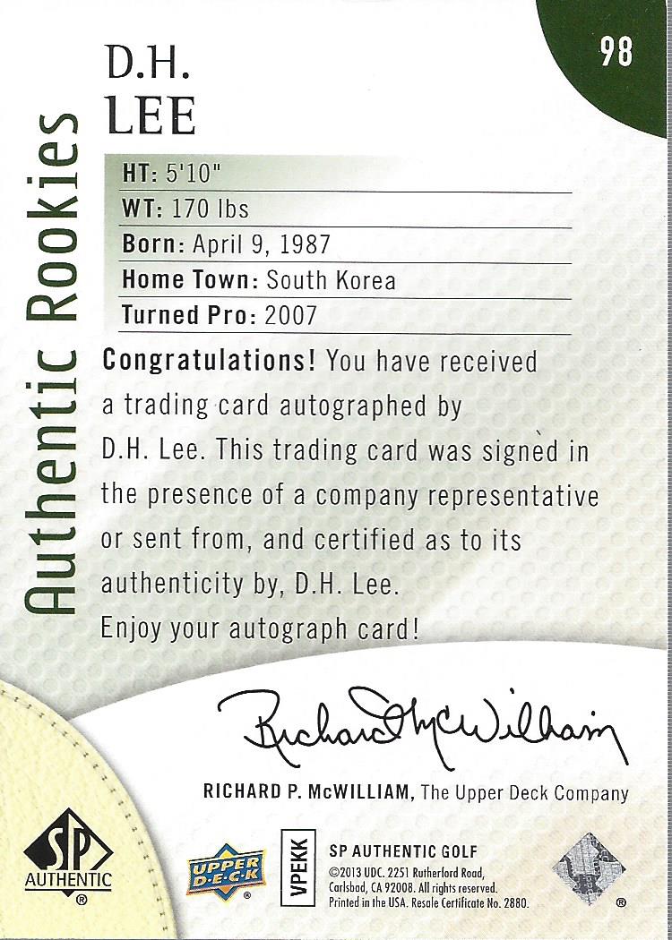 2014 SP Authentic Golf Card Pick - Picture 145 of 149