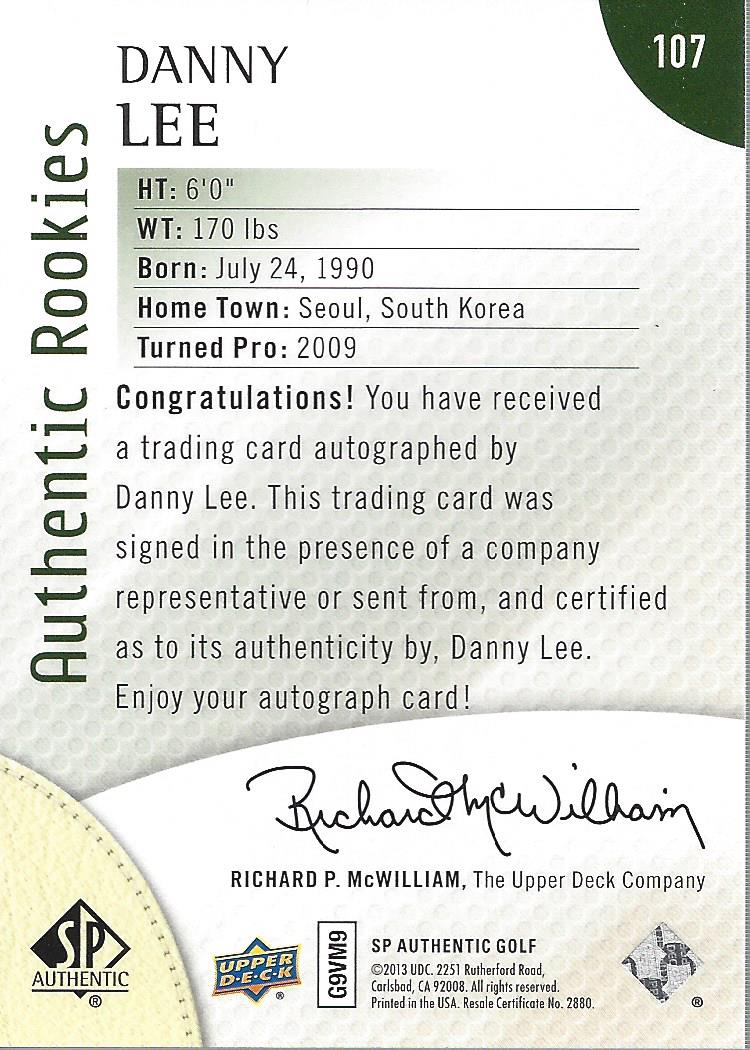 2014 SP Authentic Golf Card Pick - Picture 149 of 149