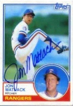 1983 Topps #749 Jon Matlack HAND AUTOGRAPHED