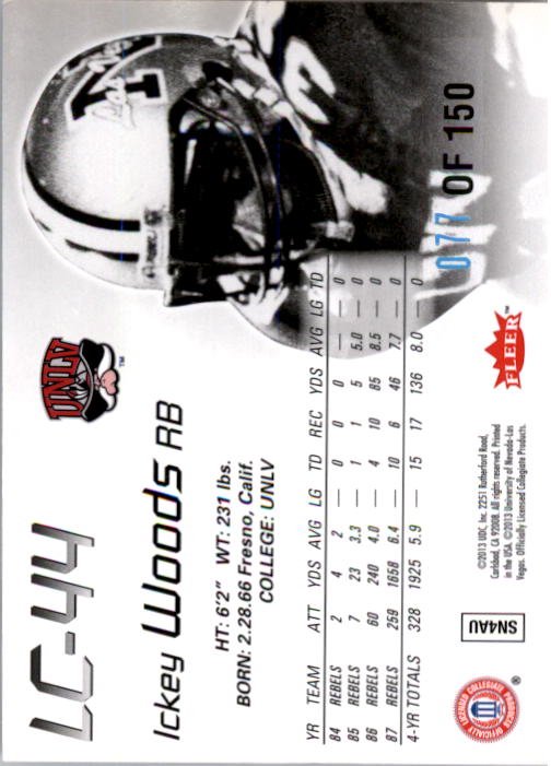 2013 Fleer Retro Flair Showcase Legacy Collection #LC44 Ickey Woods