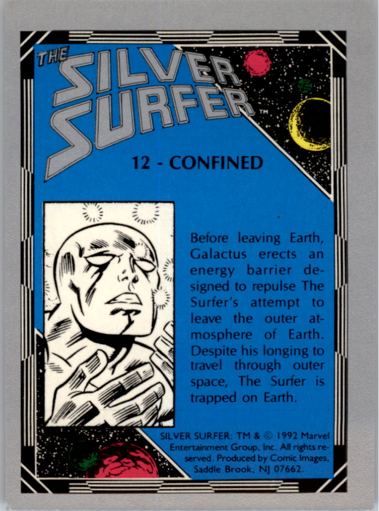 1992 Comic Images Silver Surfer #12 Confined back image