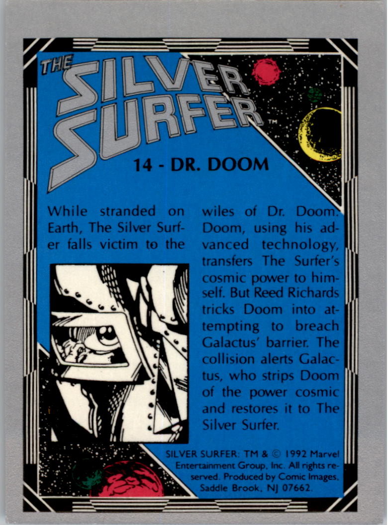1992 Comic Images Silver Surfer #14 Dr. Doom back image