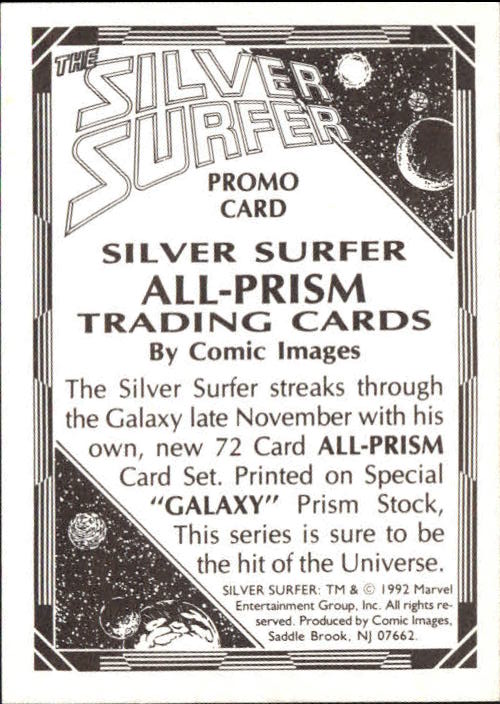 1992 Comic Images Silver Surfer #NNO Silver Surfer PROMO back image