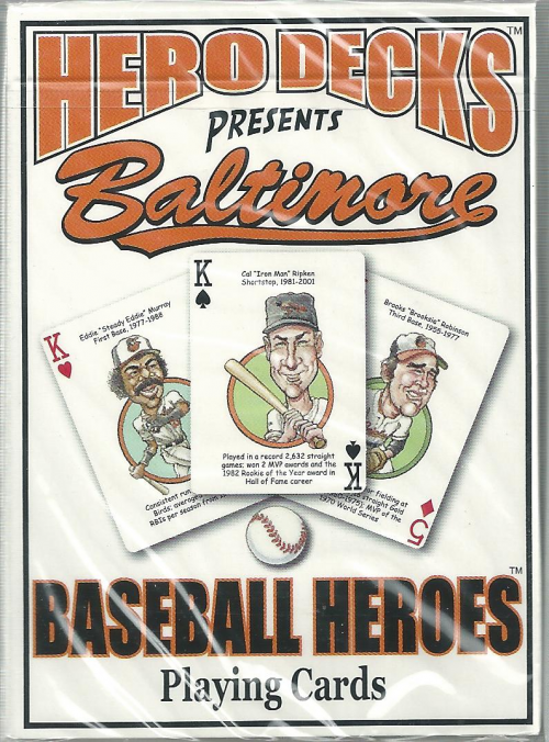 Baltimore Orioles MLB Baseball Hero Decks Playing Cards Poker Sized 52 Card Deck