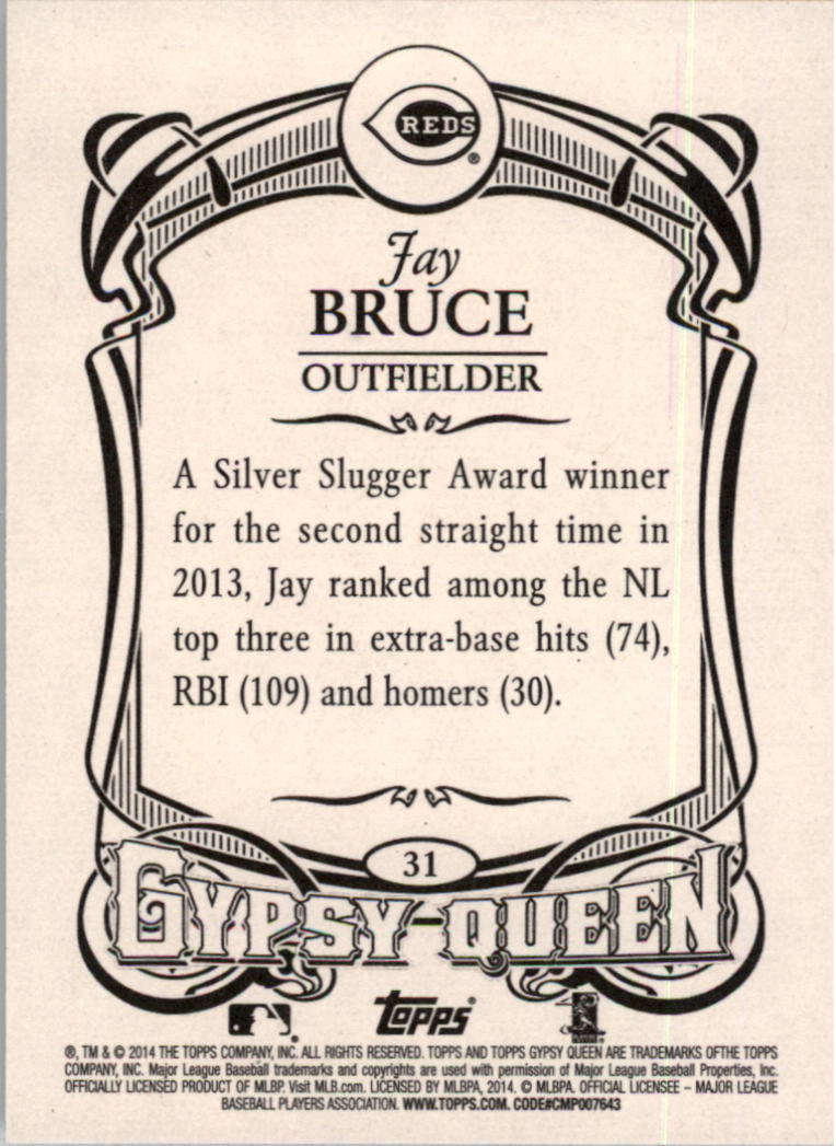 2014 Topps Gypsy Queen #31 Jay Bruce back image