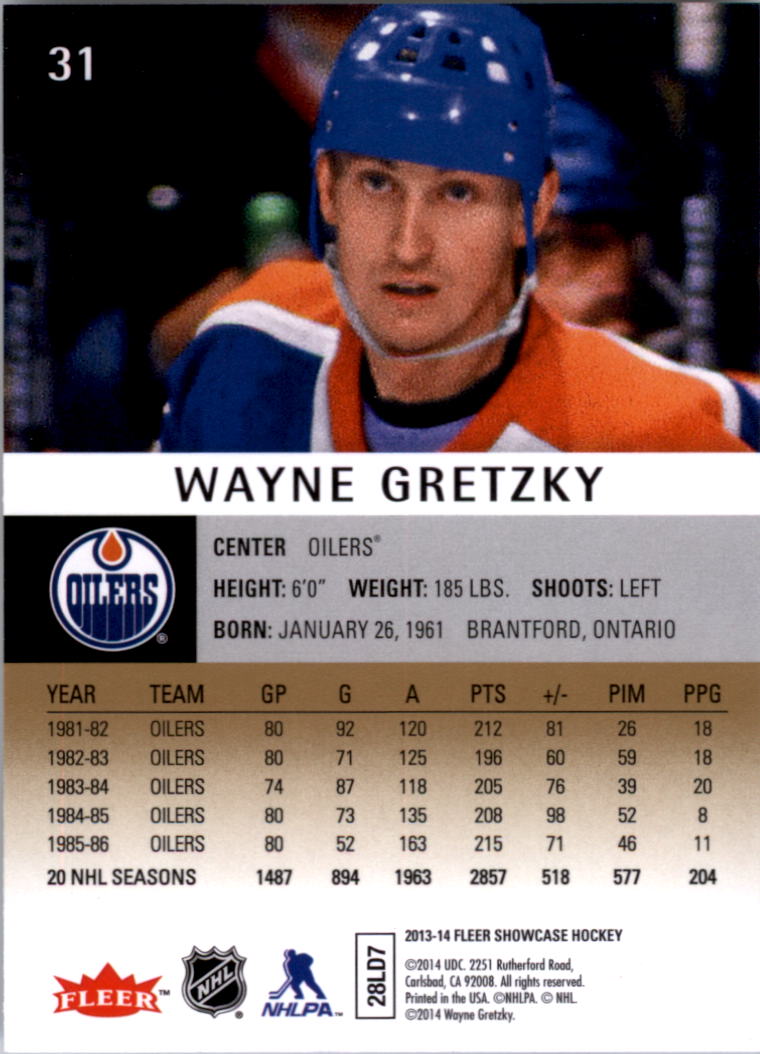 2013-14 Fleer Showcase #31 Wayne Gretzky back image