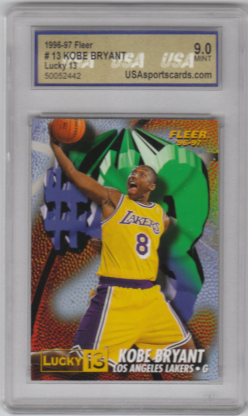1996-97 Fleer Kobe Bryant Lucky 13 #13 USA 9 Mint