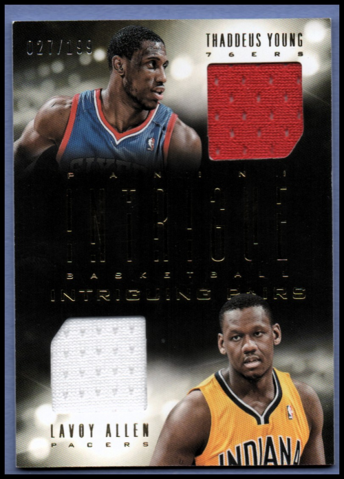 2013-14 Panini Intrigue Intriguing Pairs Jerseys #14 Lavoy Allen/Thaddeus Young/199
