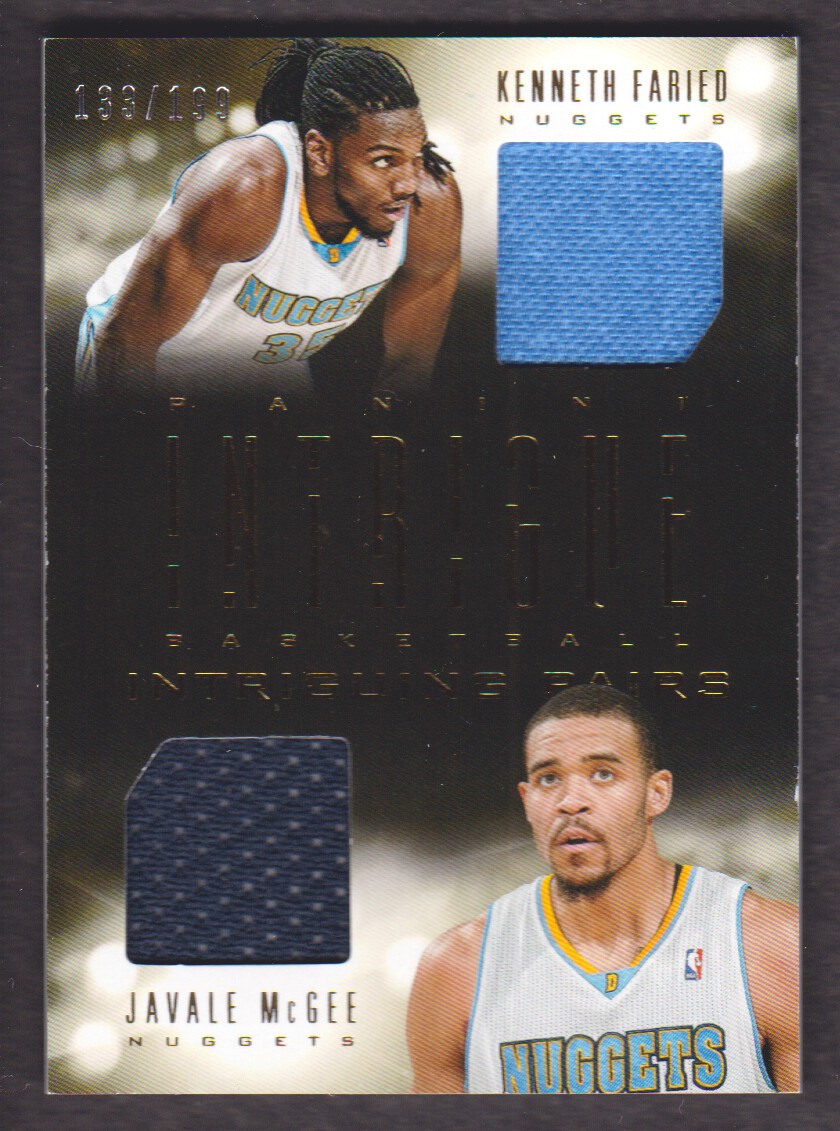 2013-14 Panini Intrigue Intriguing Pairs Jerseys #32 JaVale McGee/Kenneth Faried/199