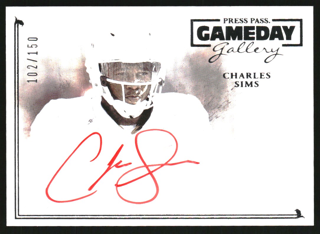 2014 Press Pass Gameday Gallery Silver Red Ink #GGCS Charles Sims/15*