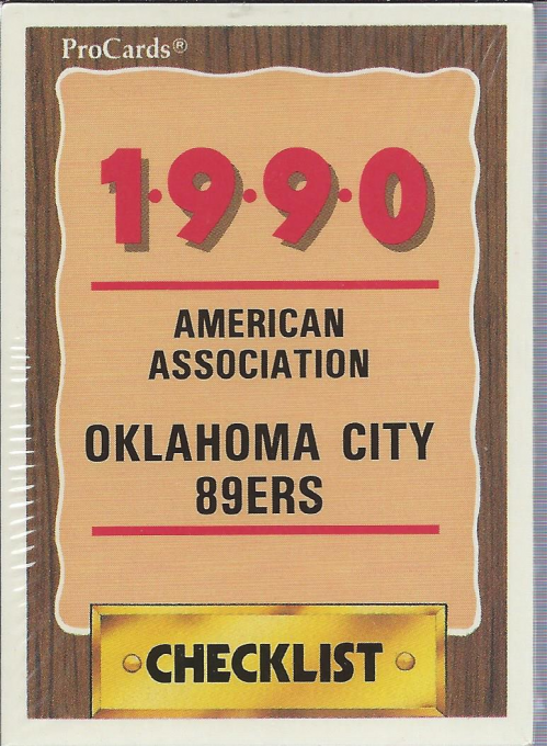 1990 Oklahoma City 89ers ProCards Complete SET