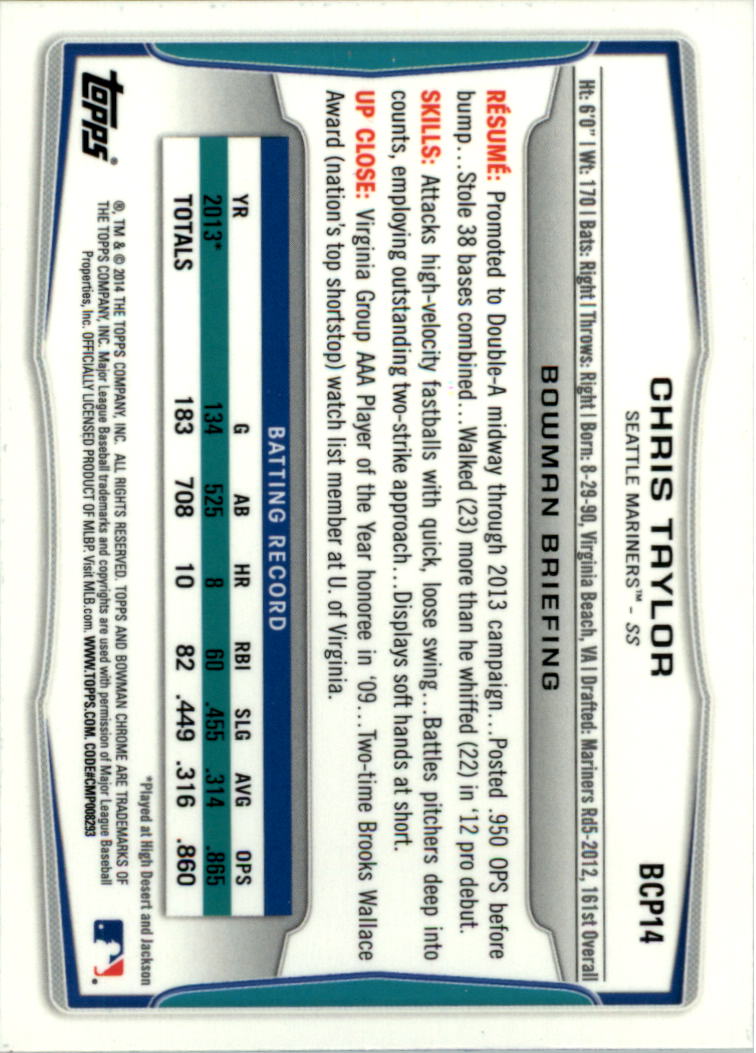 2014 Bowman Chrome Prospects Baseball Card Pick (Inserts) - Picture 25 of 212