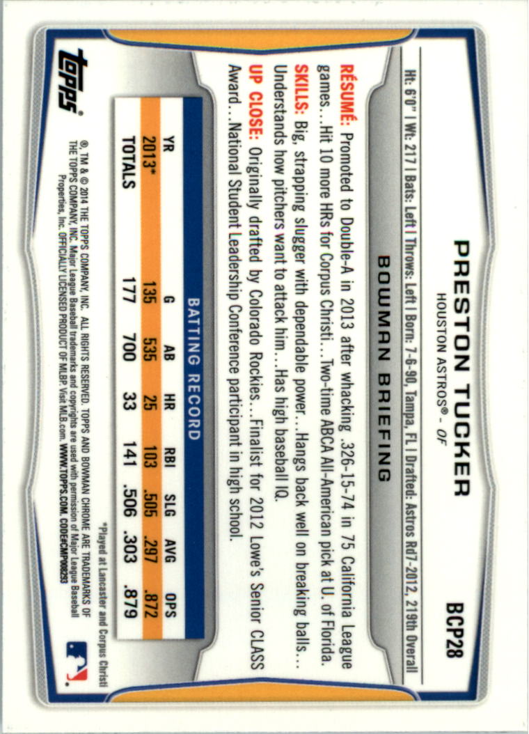 2014 Bowman Chrome Prospects Baseball Card Pick (Inserts) - Picture 53 of 212