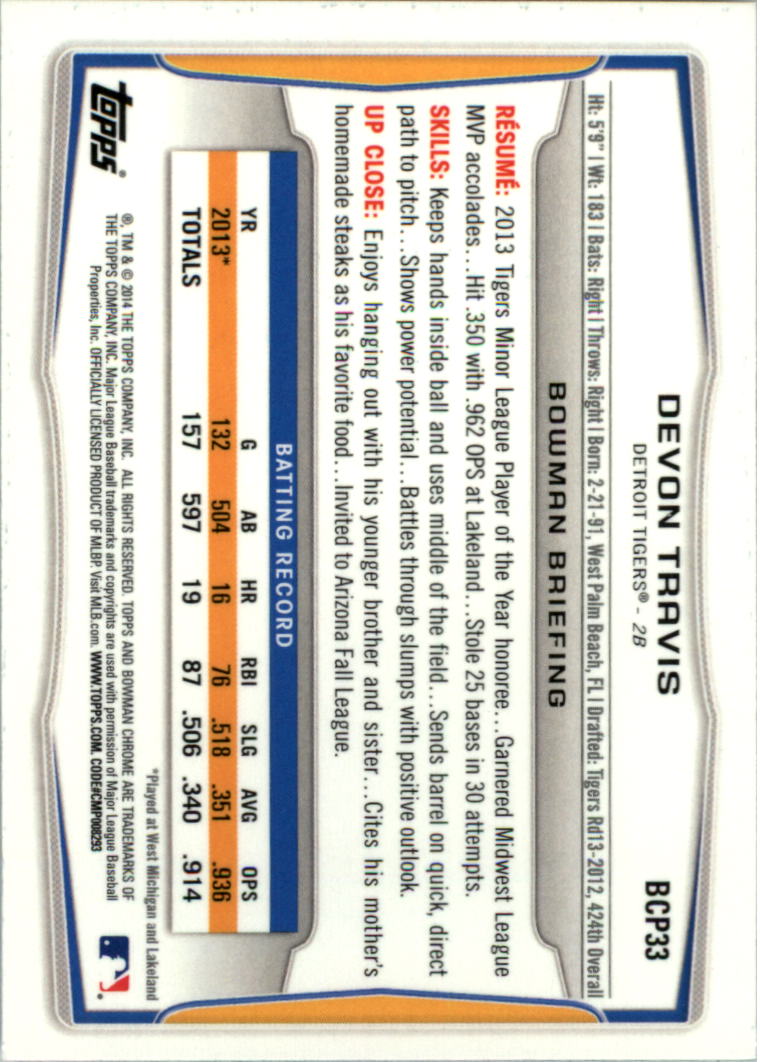 2014 Bowman Chrome Prospects Baseball Card Pick (Inserts) - Picture 63 of 212
