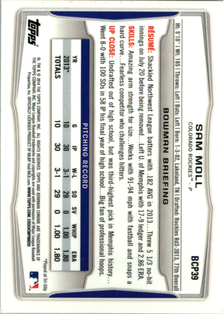 2014 Bowman Chrome Prospects Baseball Card Pick (Inserts) - Picture 75 of 212