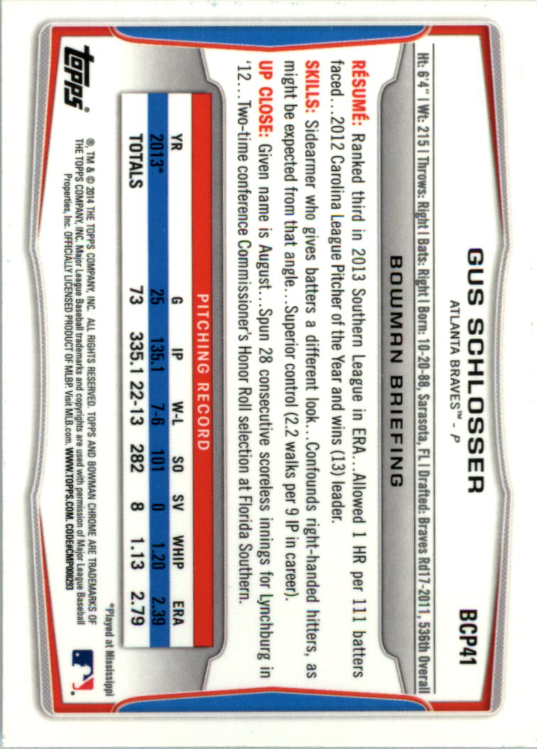2014 Bowman Chrome Prospects Baseball Card Pick (Inserts) - Picture 79 of 212