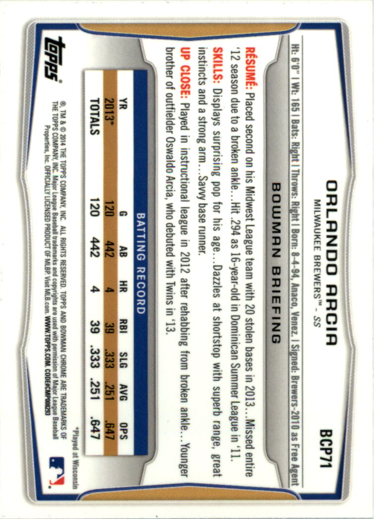 2014 Bowman Chrome Prospects Baseball Card Pick (Inserts) - Picture 139 of 212