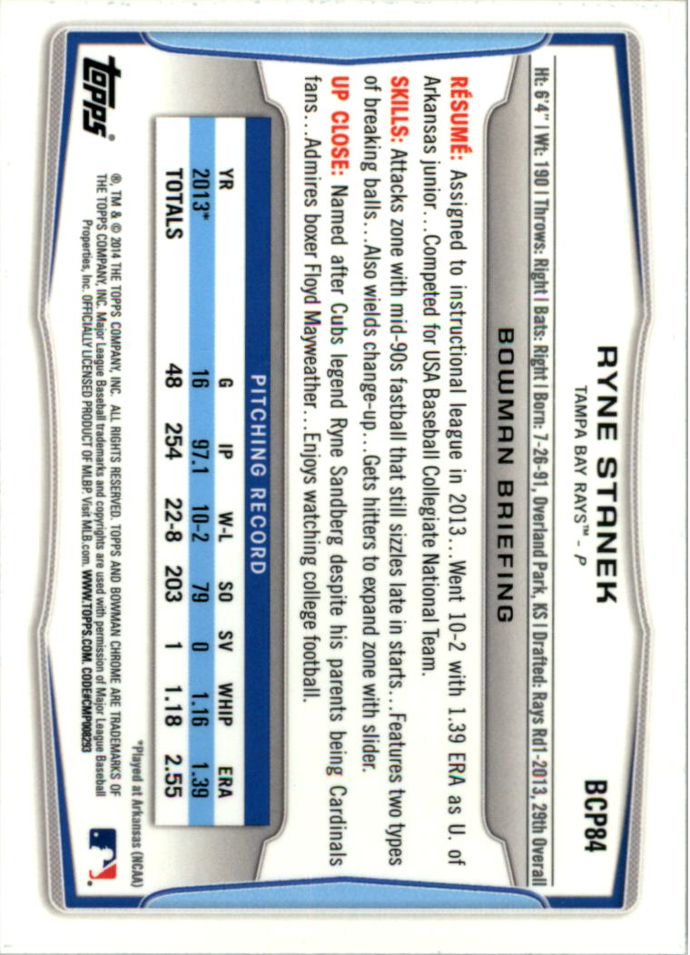 2014 Bowman Chrome Prospects Baseball Card Pick (Inserts) - Picture 162 of 212