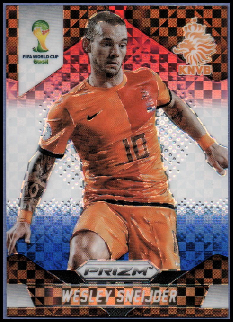 2014 Panini Prizm World Cup Prizms Red White and Blue #33 Wesley Sneijder