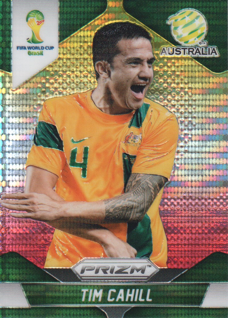 2014 Panini Prizm World Cup Prizms Yellow and Red Pulsar #17 Tim Cahill