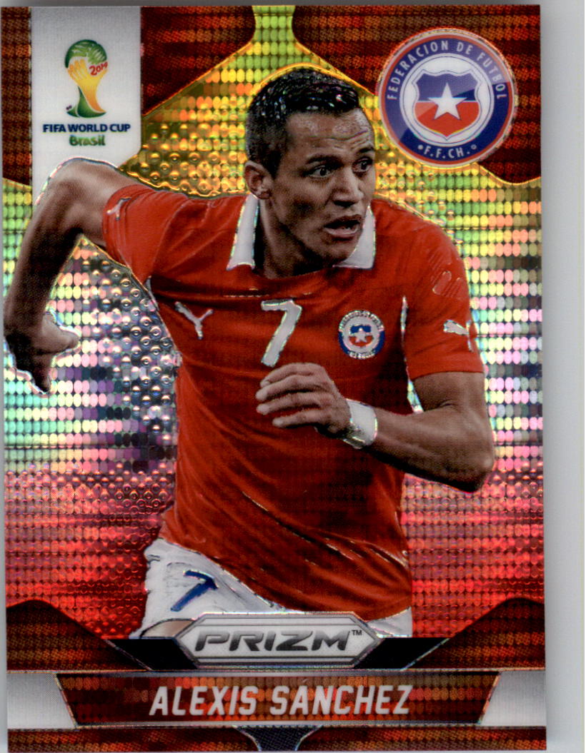 2014 Panini Prizm World Cup Prizms Yellow and Red Pulsar #45 Alexis Sanchez