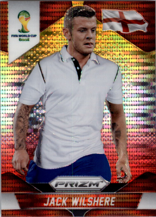 2014 Panini Prizm World Cup Prizms Yellow and Red Pulsar #137 Jack Wilshere