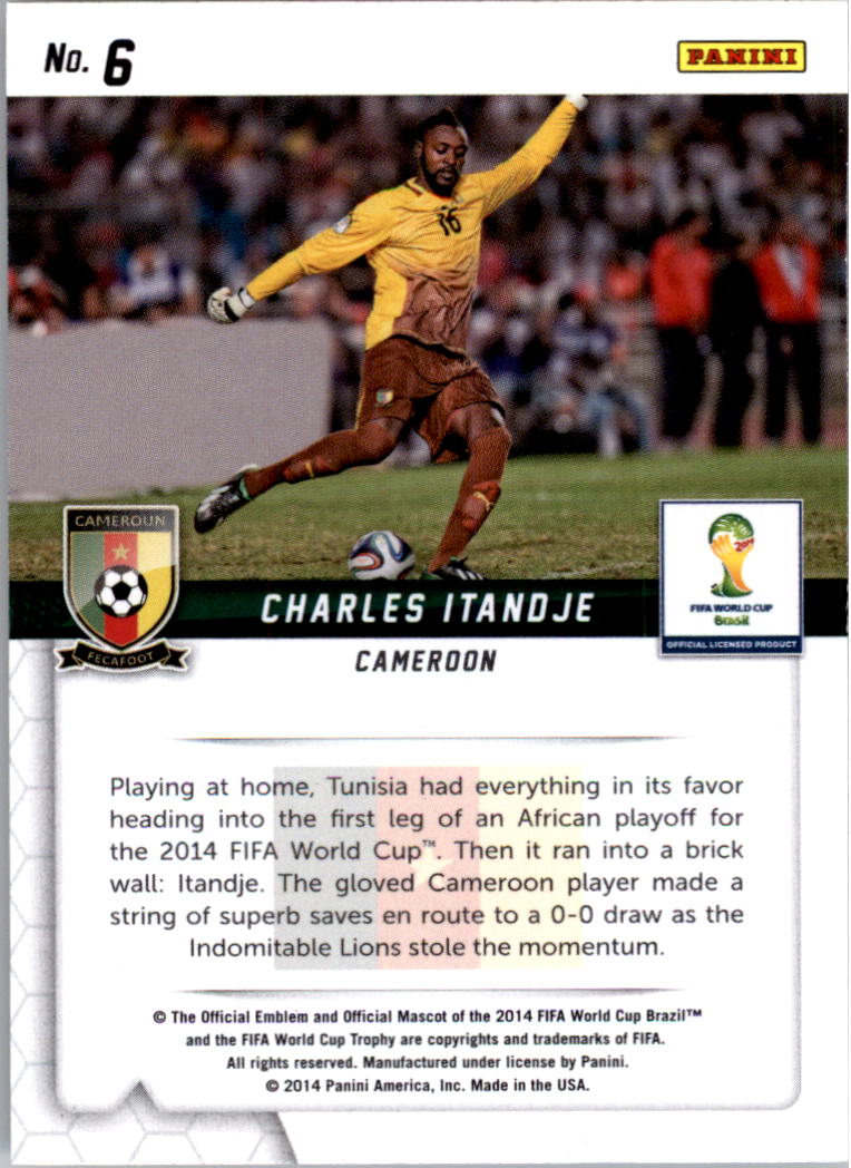 2014 Panini Prizm World Cup Guardians #6 Charles Itandje back image