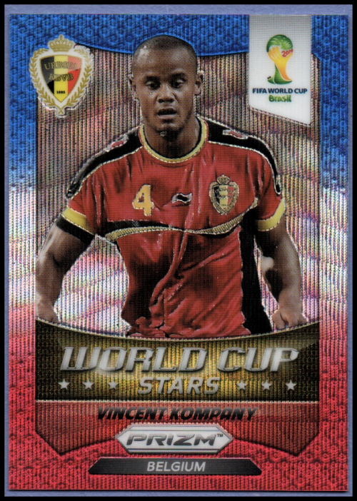 2014 Panini Prizm World Cup World Cup Stars Prizms Blue and Red Wave #4 Vincent Kompany