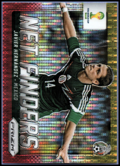 2014 Panini Prizm World Cup Net Finders Prizms Yellow and Red Pulsar #19 Javier Hernandez