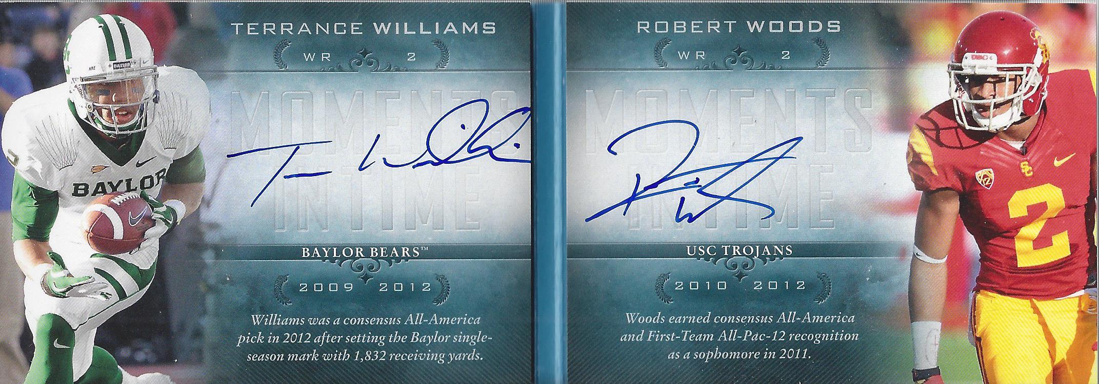 2013 Upper Deck Quantum Moments in Time Dual Autographs #MTRWW Terrance Williams/Robert Woods/75