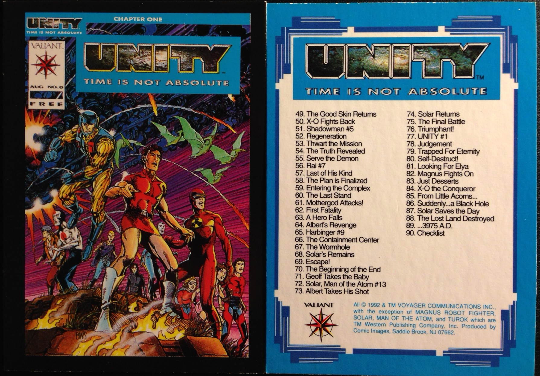 1992 Comic Images Unity Base Set - 90 Cards - NM-MT