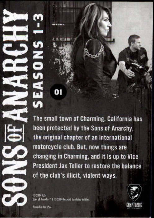 2014 Cryptozoic Sons of Anarchy Seasons 1-3 #1 Title Card back image