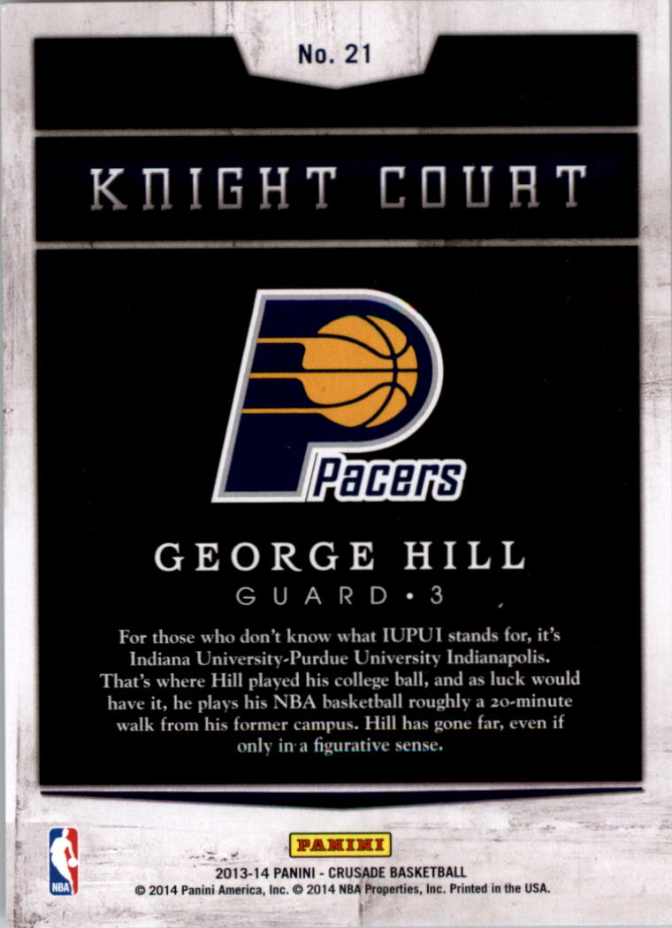 2013-14 Panini Crusade Knight Court Silver #21 George Hill back image