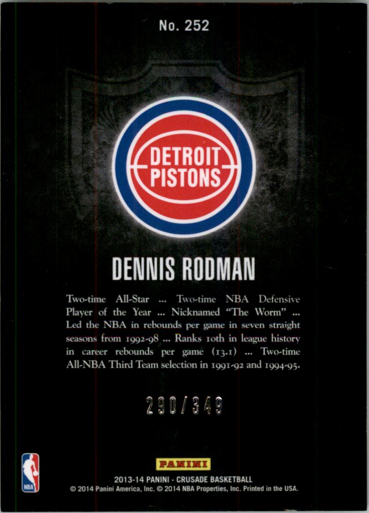 2013-14 Panini Crusade Insert Red #252 Dennis Rodman back image