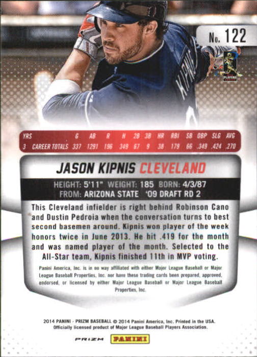 2014 Panini Prizm Prizms Red White and Blue Pulsar #122 Jason Kipnis
